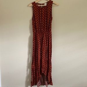 A New Day Long Dress Red With Polka Dots